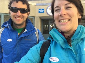 We stopped at the polls on our walk home to vote